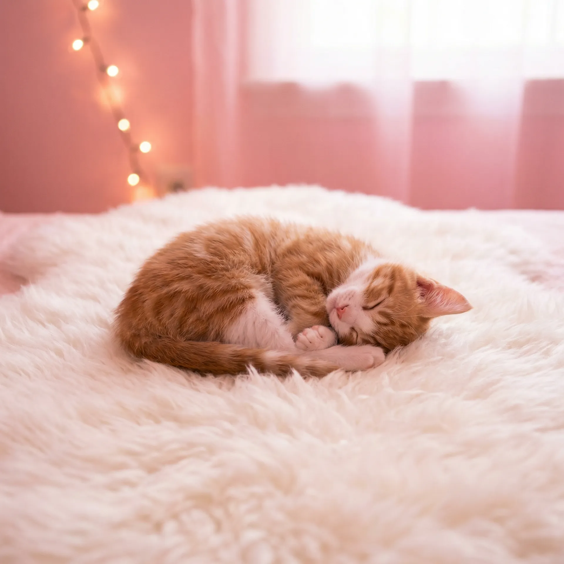 小猫蜷成一团入睡 - 手机驾考宝典